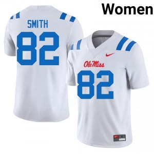 Michael Smith Pro-Level White #82 Ole Miss Women High School Football Jersey - Top-Tier Gear 91616156