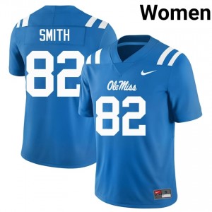 Premium Powder Blue #82 Michael Smith Rebels Women Player Football Jersey - Pro-Grade Gamewear 74511432
