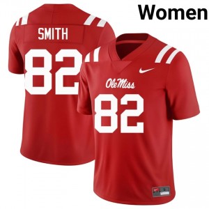 Ole Miss Rebels Elite Michael Smith Red #82 Women NCAA Football Jersey - High-End Performance 91120951