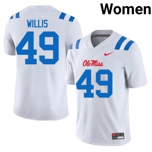 Patrick Willis Pro-Level White #49 Miss Rebels Women College Football Jersey - Top-Tier Gear 24136114