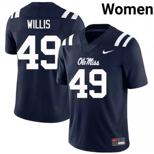 #49 Patrick Willis Navy Ole Miss Rebels Top-Tier Women NCAA Football Jersey - Elite-Level Performance 65219891