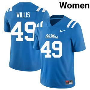 Premium Powder Blue #49 Patrick Willis UM Rebels Women University Football Jersey - Pro-Grade Gamewear 68344570