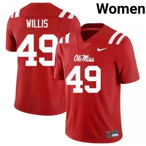 Rebels Elite Patrick Willis Red #49 Women Player Football Jersey - High-End Performance 99847821