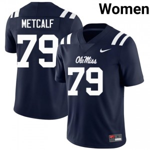 #79 Terrence Metcalf Navy Rebels Top-Tier Women Player Football Jersey - Elite-Level Performance 39286139
