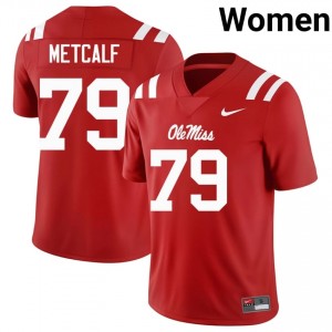 UM Rebels Elite Terrence Metcalf Red #79 Women University Football Jersey - High-End Performance 67709061