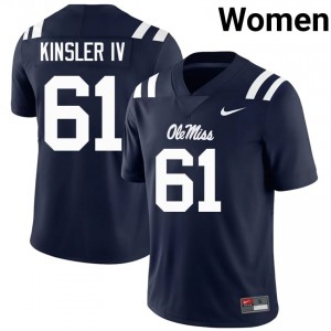 #61 Tommy Kinsler IV Navy Ole Miss Top-Tier Women High School Football Jersey - Elite-Level Performance 65175981