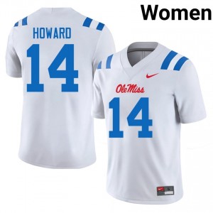 Walker Howard Pro-Level White #14 Ole Miss Rebels Women NCAA Football Jersey - Top-Tier Gear 48089312