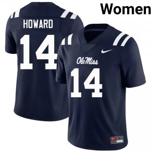 #14 Walker Howard Navy Rebels Top-Tier Women Player Football Jersey - Elite-Level Performance 23438277