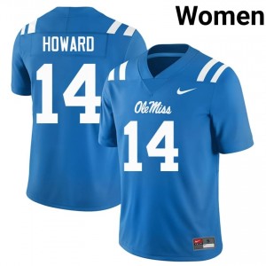 Premium Powder Blue #14 Walker Howard Ole Miss Women High School Football Jersey - Pro-Grade Gamewear 30897233
