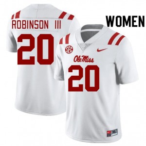 Ole Miss Rebels Elite Anthony Robinson III White #20 Women College Football Jersey - High-End Performance 44440624