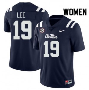 University of Mississippi Elite Cayden Lee Navy #19 Women High School Football Jersey - High-End Performance 85149793