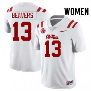 #13 Cedrick Beavers White Rebels Top-Tier Women Player Football Jersey - Elite-Level Performance 37873202