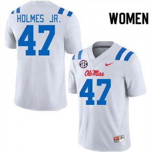 #47 DeeJay Holmes Jr. White Rebels Top-Tier Women Player Football Jersey - Elite-Level Performance 56077906