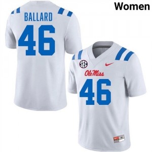 Jalen Ballard Pro-Level White #46 Ole Miss Women NCAA Football Jersey - Top-Tier Gear 88698061
