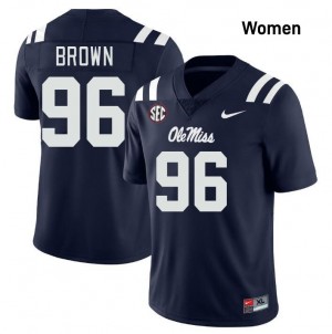 #96 Jamarious Brown Navy Rebels Top-Tier Women Player Football Jersey - Elite-Level Performance 69669337