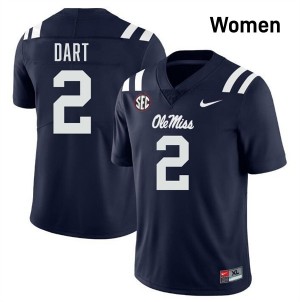 #2 Jaxson Dart Navy University of Mississippi Top-Tier Women High School Football Jersey - Elite-Level Performance 30190705