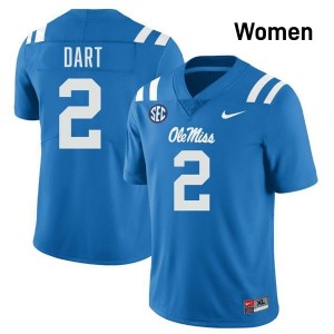 Powder Blue #2 Rebels Jaxson Dart Women Game-Ready Player Football Jersey - Premium Quality 36888544