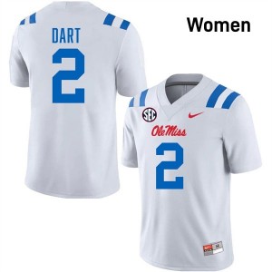 Premium White #2 Jaxson Dart Ole Miss Women NCAA Football Jersey - Pro-Grade Gamewear 78758295