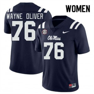 John Wayne Oliver Pro-Level Navy #76 Ole Miss Women NCAA Football Jersey - Top-Tier Gear 89496977