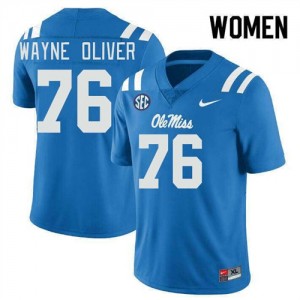 Premium Powder Blue #76 John Wayne Oliver University of Mississippi Women High School Football Jersey - Pro-Grade Gamewear 50137370