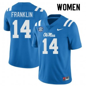 Premium Powder Blue #14 Kam Franklin Ole Miss Rebels Women College Football Jersey - Pro-Grade Gamewear 70182060