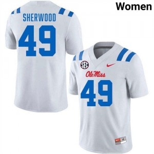 #49 Kegan Sherwood White Ole Miss Top-Tier Women NCAA Football Jersey - Elite-Level Performance 91861945