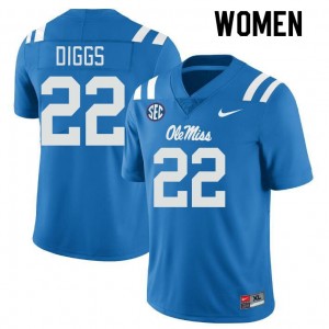 Premium Powder Blue #22 Logan Diggs University of Mississippi Women High School Football Jersey - Pro-Grade Gamewear 58978503