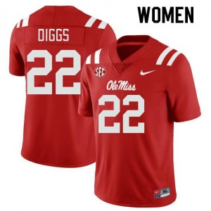 Logan Diggs Pro-Level Red #22 Ole Miss Women NCAA Football Jersey - Top-Tier Gear 94279662
