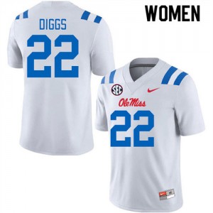 #22 Logan Diggs White Ole Miss Top-Tier Women NCAA Football Jersey - Elite-Level Performance 78788654
