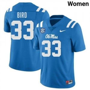 Oscar Bird #33 Powder Blue Championship-Caliber Rebels Women Player Embroidery Football Jersey - Pro-Grade 94806035