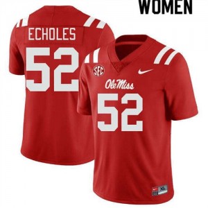 Ole Miss Rebels Elite Will Echoles Red #52 Women College Football Jersey - High-End Performance 41169560