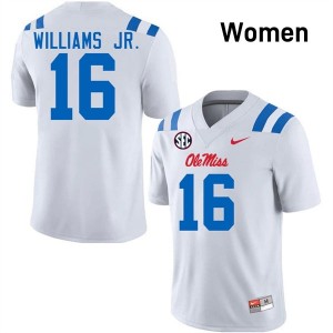 #16 Wydett Williams Jr. White Ole Miss Top-Tier Women NCAA Football Jersey - Elite-Level Performance 81003261
