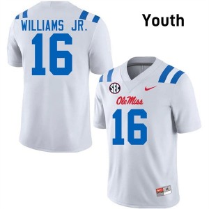White #16 University of Mississippi Wydett Williams Jr. Youth Game-Ready High School Football Jersey - Premium Quality 79477651