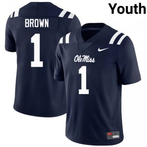 A.J. Brown Pro-Level Navy #1 UM Rebels Youth University Football Jersey - Top-Tier Gear 19407789