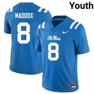 UM Rebels Elite AJ Maddox Powder Blue #8 Youth University Football Jersey - High-End Performance 64650235
