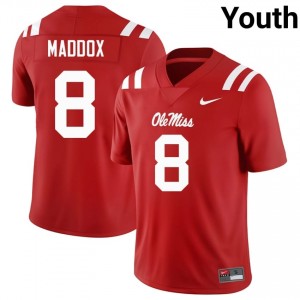 Red #8 Rebels AJ Maddox Youth Game-Ready Player Football Jersey - Premium Quality 62308011