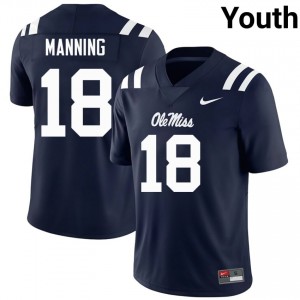 Archie Manning Pro-Level Navy #18 Ole Miss Youth High School Football Jersey - Top-Tier Gear 82147226