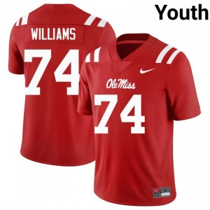 Red #74 UM Rebels Ben Williams Youth Game-Ready University Football Jersey - Premium Quality 88421491