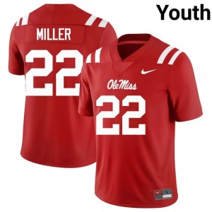 Red #22 Rebels Cameron Miller Youth Game-Ready Player Football Jersey - Premium Quality 34453475