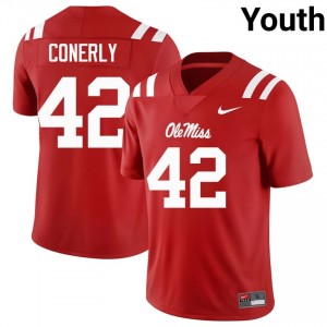 Red #42 Rebels Charlie Conerly Youth Game-Ready Player Football Jersey - Premium Quality 98342093