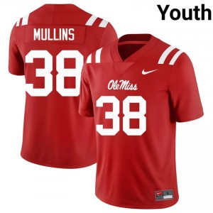 Red #38 Rebels Chucky Mullins Youth Game-Ready Player Football Jersey - Premium Quality 74152171