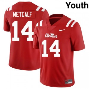 Red #14 Miss Rebels DK Metcalf Youth Game-Ready College Football Jersey - Premium Quality 28105484