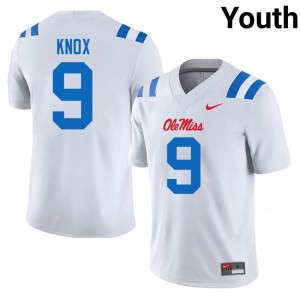 Dawson Knox #9 White Championship-Caliber Rebels Youth Player Embroidery Football Jersey - Pro-Grade 47531672