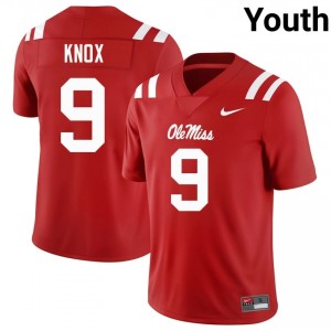 Red #9 Ole Miss Dawson Knox Youth Game-Ready High School Football Jersey - Premium Quality 94821956