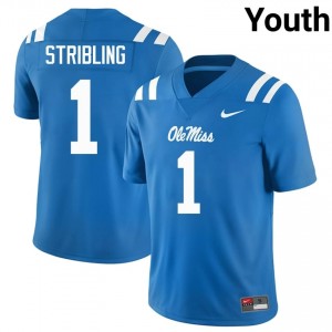 Rebels Elite De'Zhaun Stribling Powder Blue #1 Youth Player Football Jersey - High-End Performance 39591918