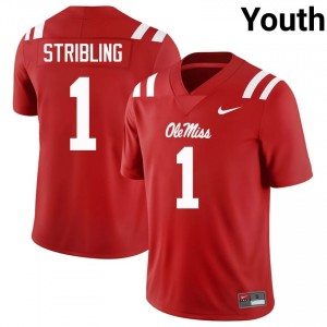 Red #1 Ole Miss Rebels De'Zhaun Stribling Youth Game-Ready NCAA Football Jersey - Premium Quality 61915991
