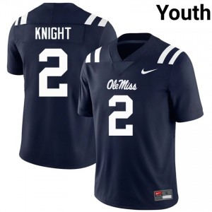 Deuce Knight Pro-Level Navy #2 Miss Rebels Youth College Football Jersey - Top-Tier Gear 93077277