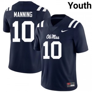Eli Manning Pro-Level Navy #10 Miss Rebels Youth College Football Jersey - Top-Tier Gear 39319193