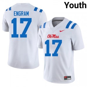 Evan Engram #17 White Championship-Caliber Ole Miss Rebels Youth NCAA Embroidery Football Jersey - Pro-Grade 64769285