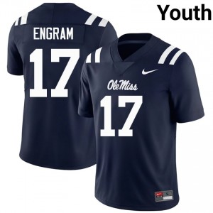Evan Engram Pro-Level Navy #17 Rebels Youth Player Football Jersey - Top-Tier Gear 63108011